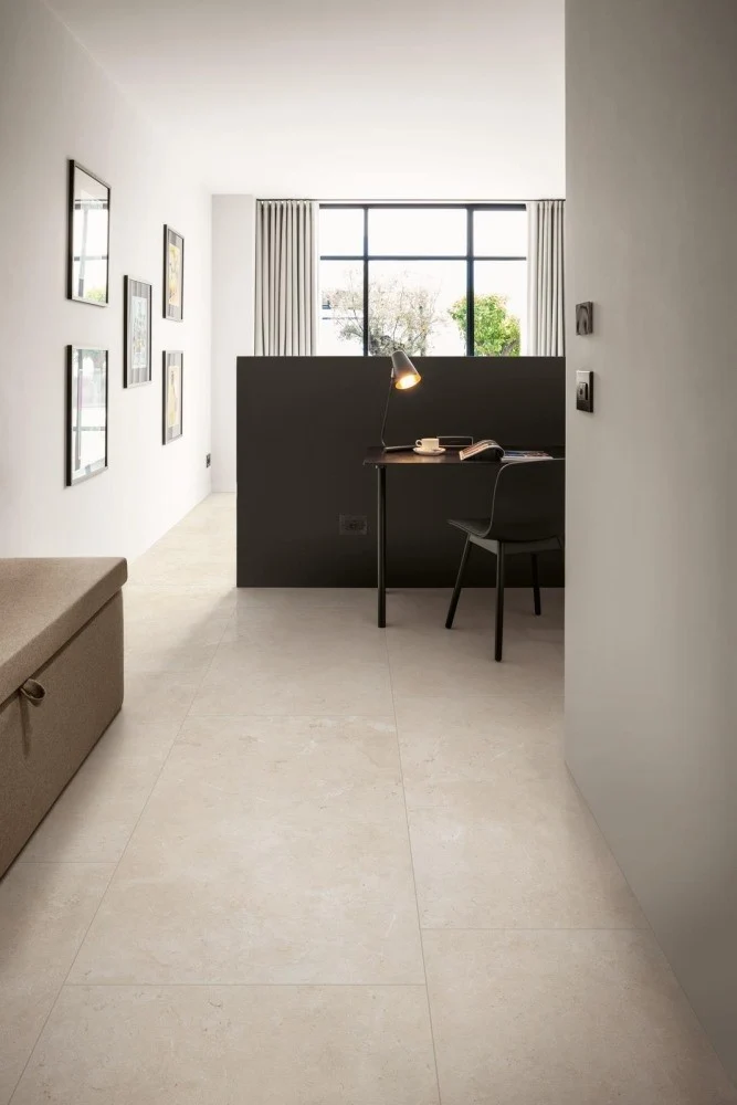 Gresie exterior / interior portelanata rectificata crem 75x150 cm, Marazzi Mystone Limestone Ivory