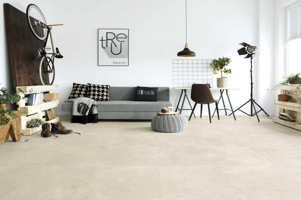 Gresie exterior / interior portelanata rectificata crem 60x120 cm, Marazzi Stream Ivory