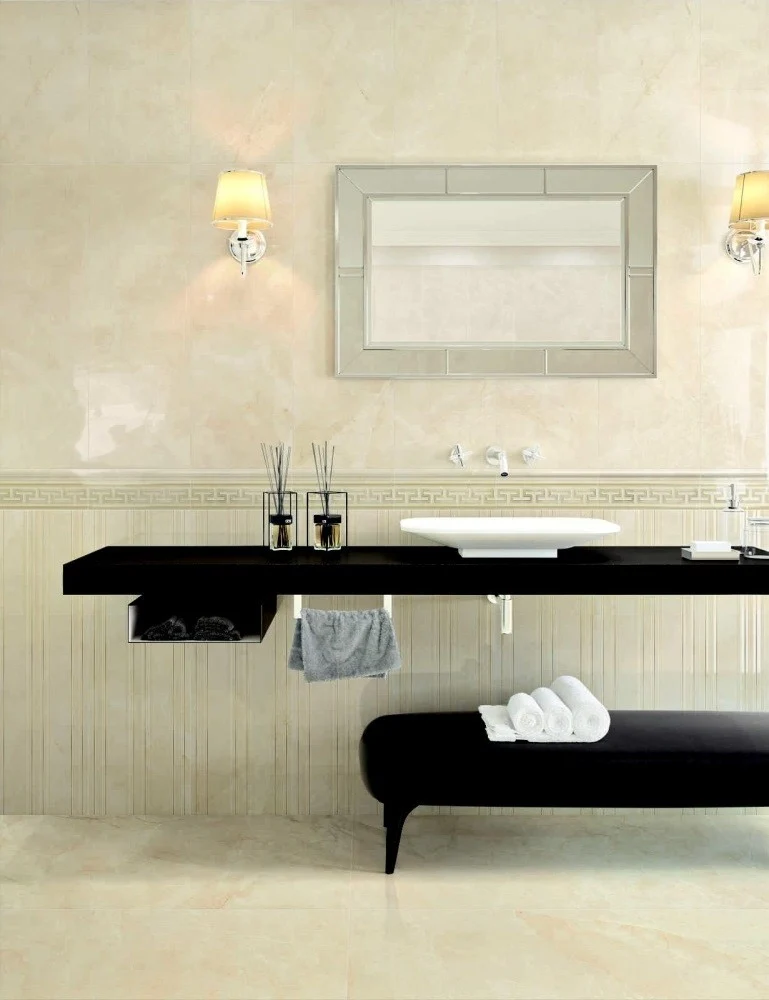 Gresie exterior / interior portelanata rectificata crem 58x58 cm, Marazzi Marbleplay Marfil Lux