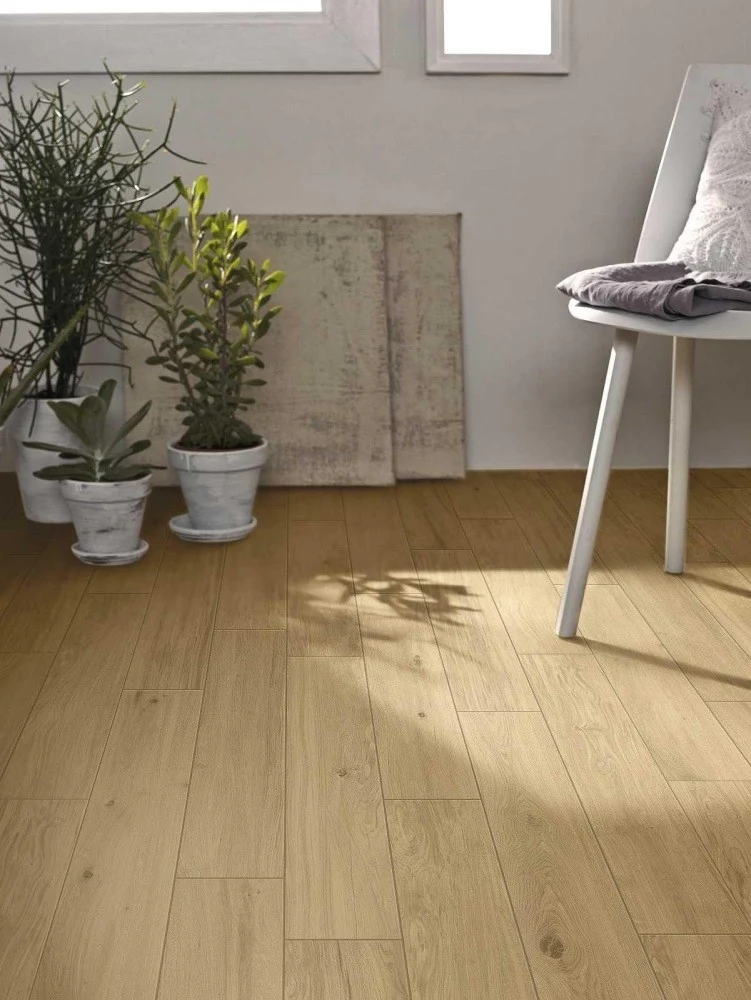Gresie exterior / interior portelanata rectificata crem 14.5x90 cm, Marazzi Treverklook Honey