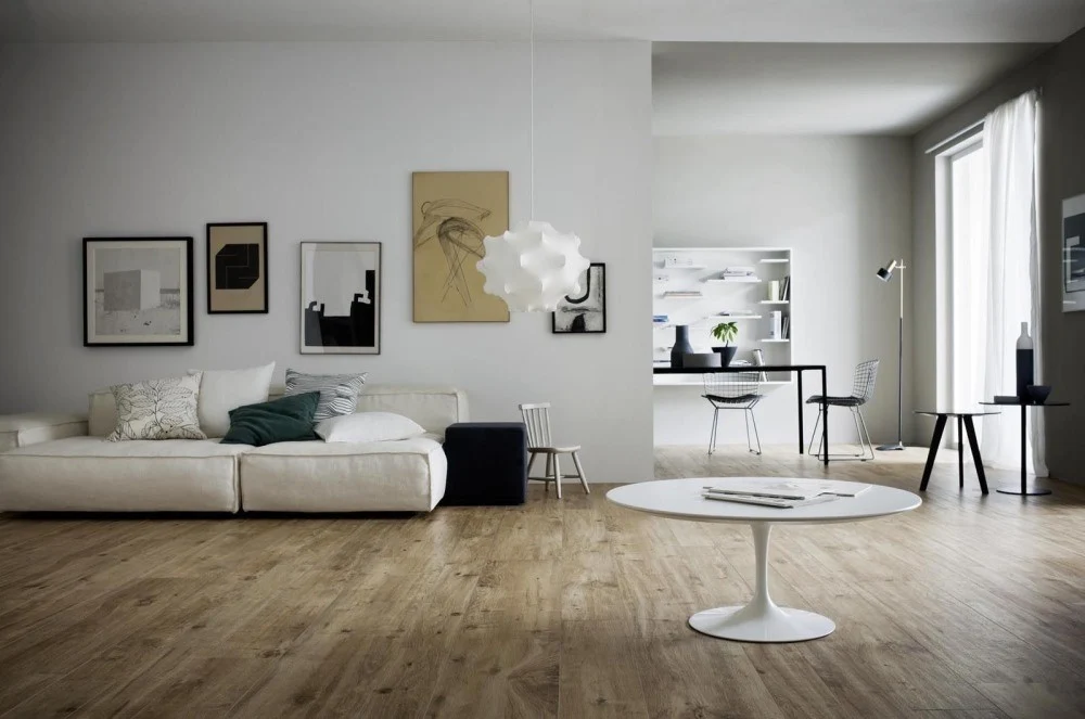 Gresie exterior / interior portelanata rectificata crem 30x120 cm, Marazzi Treverkhome Larice