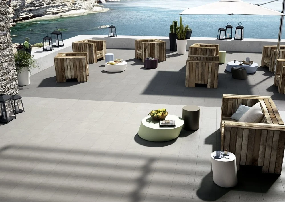 Gresie exterior / interior portelanata rectificata gri 60x120 cm, Marazzi Block Grey