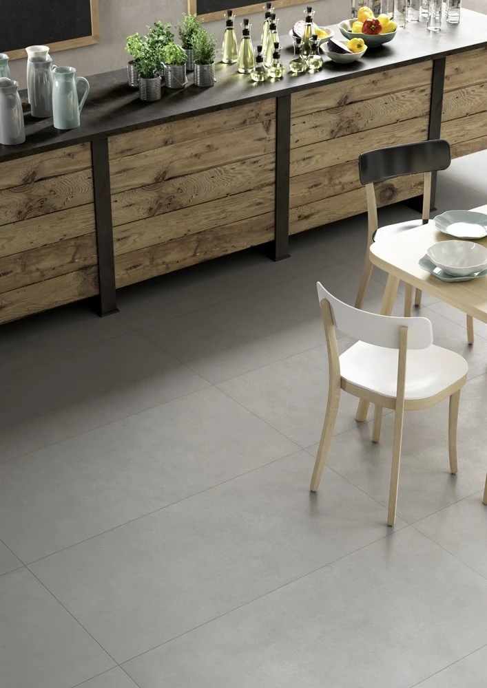 Gresie exterior / interior portelanata rectificata gri 60x120 cm, Marazzi Block Silver
