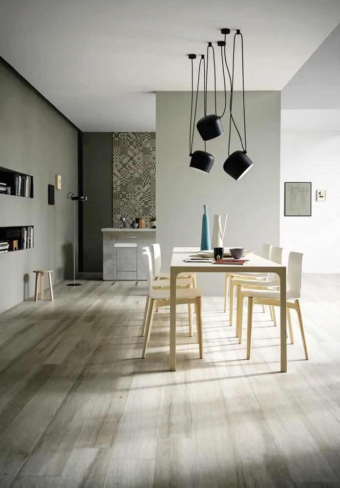 Gresie exterior / interior portelanata rectificata gri 30x120 cm, Marazzi Treverkchic Noce Tinto