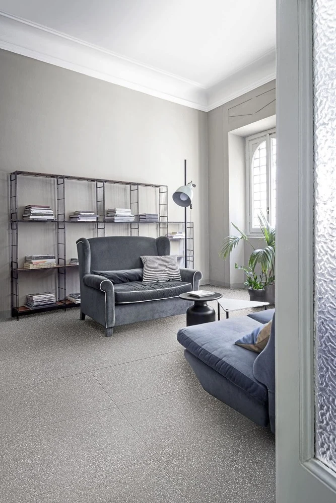 Gresie exterior / interior portelanata rectificata gri 60x120 cm, Marazzi Pinch Dark Grey
