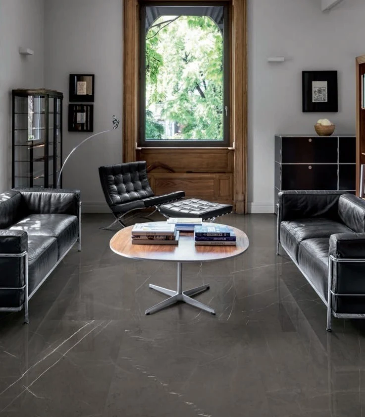 Gresie exterior / interior portelanata rectificata gri 75x150 cm, Marazzi Allmarble Imperiale Lux