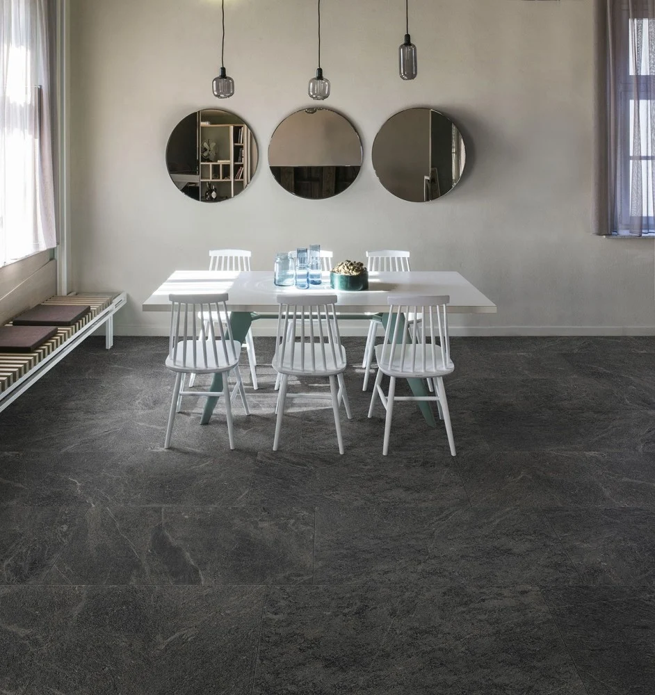 Gresie exterior / interior portelanata rectificata neagra 60x120 cm, Marazzi Mystone Quarzite Black