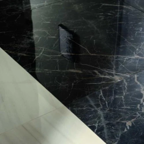 Gresie exterior / interior portelanata rectificata neagra 75x150 cm, Marazzi Allmarble Elegant Black Lux