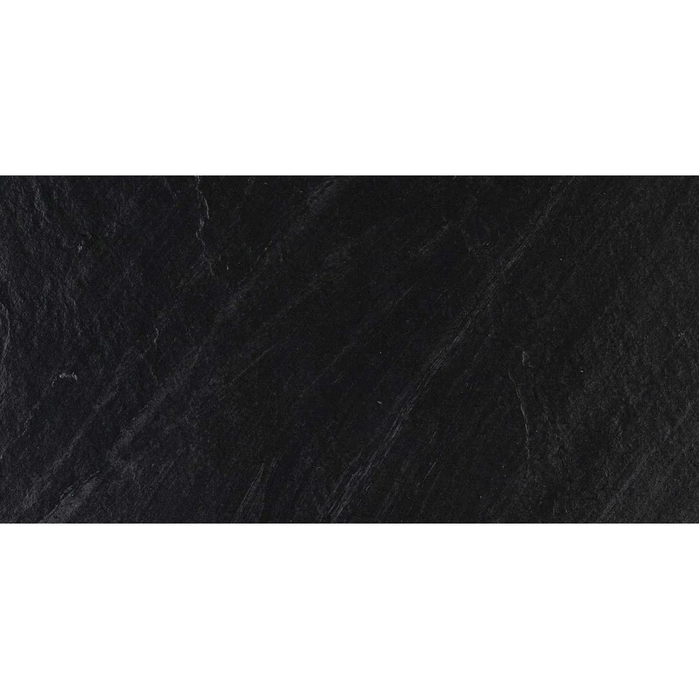 Gresie exterior neagra 30x60 cm, Marazzi Mystone Lavagna Nero Strutturato