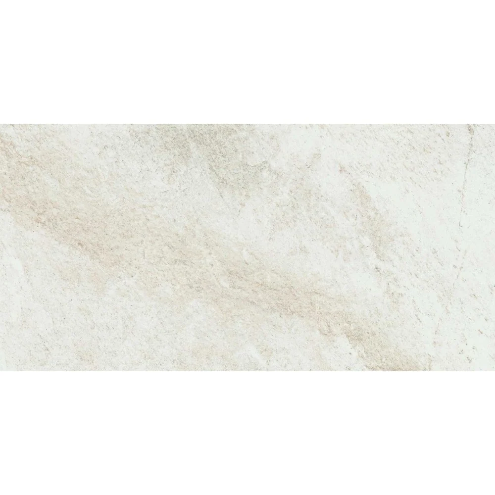 Gresie exterior portelanata rectificata alba 20x40 cm, Marazzi Rocking Strutturato White