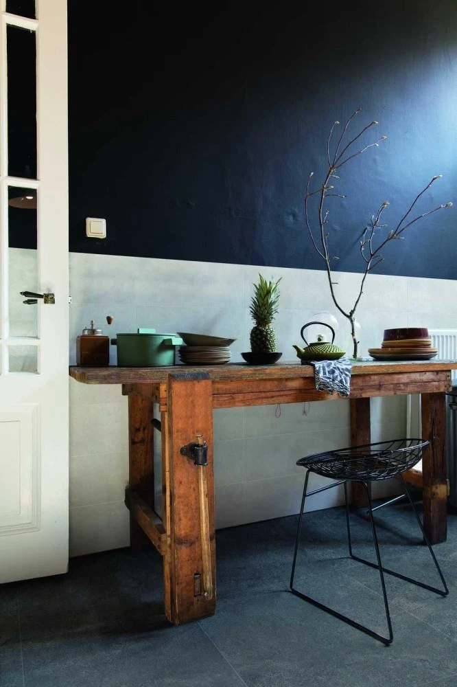 Gresie exterior portelanata rectificata antracit 30x60 cm, Marazzi Stream Strutturato Anthracite