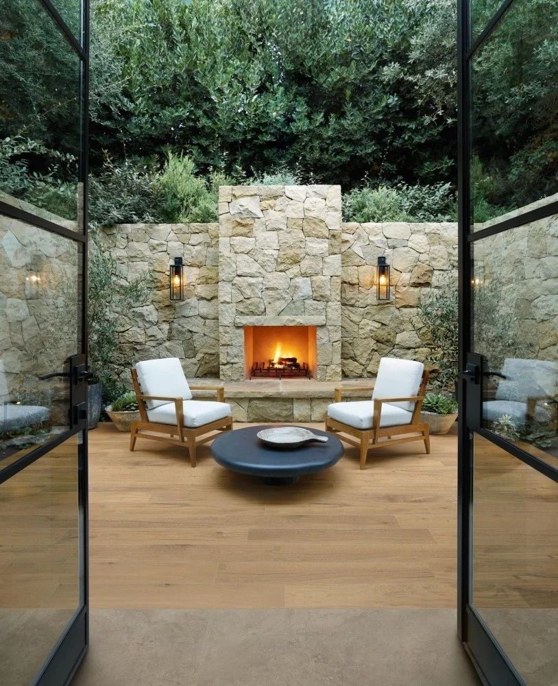 Gresie exterior portelanata rectificata crem 20x120 cm, Marazzi Puro Alba Roble Strutturato