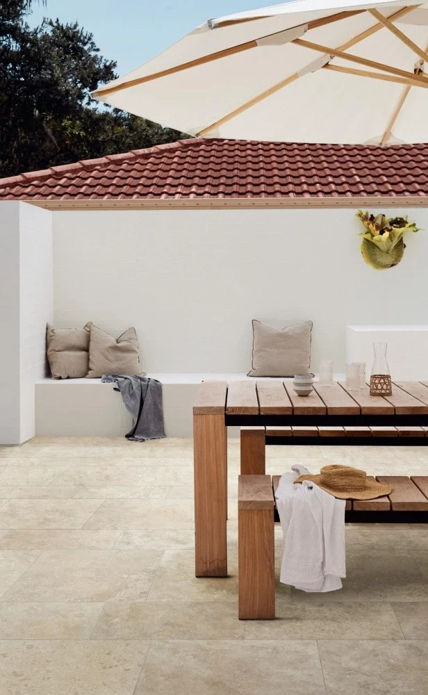 Gresie exterior portelanata rectificata crem 60x60 cm, Marazzi Uniche Cadiz Strutturato