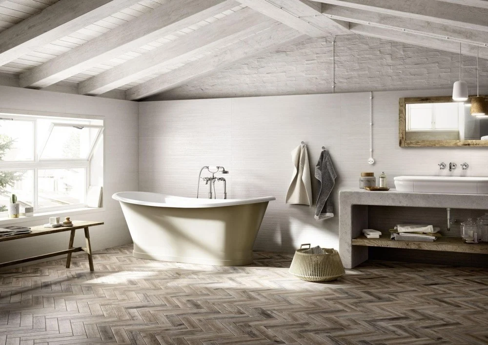 Gresie exterior portelanata rectificata maro 40x120 cm, Marazzi Treverkmade20 Strutturato Cognac