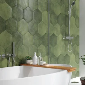 Gresie Faianta Ribesalbes Apollo 13 Hex Green Mat 23x27 cm