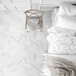 Gresie faianta Ribesalbes Marmi Hex Bianco 15x17.3 cm