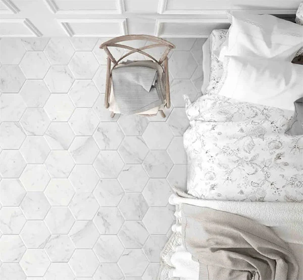 Gresie faianta Ribesalbes Marmi Hex Bianco 15x17.3 cm