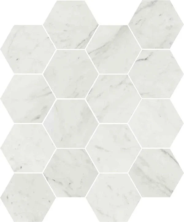 Gresie faianta Ribesalbes Marmi Hex Bianco 15x17.3 cm