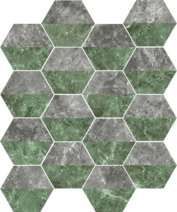 Gresie faianta Ribesalbes Marmi Hex Verde Gringio 15x17.3 cm
