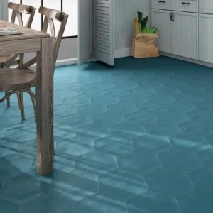 Gresie faianta Ribesalbes Plain Hex Blue Matt 23x27 cm