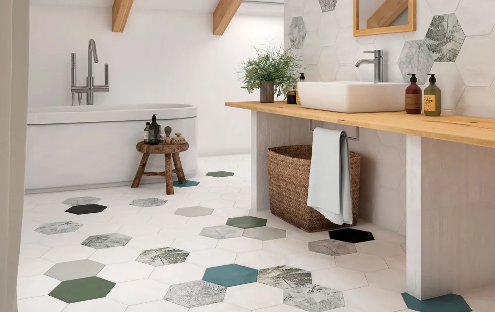 Gresie faianta Ribesalbes Plain Hex Grey Matt 23x27 cm