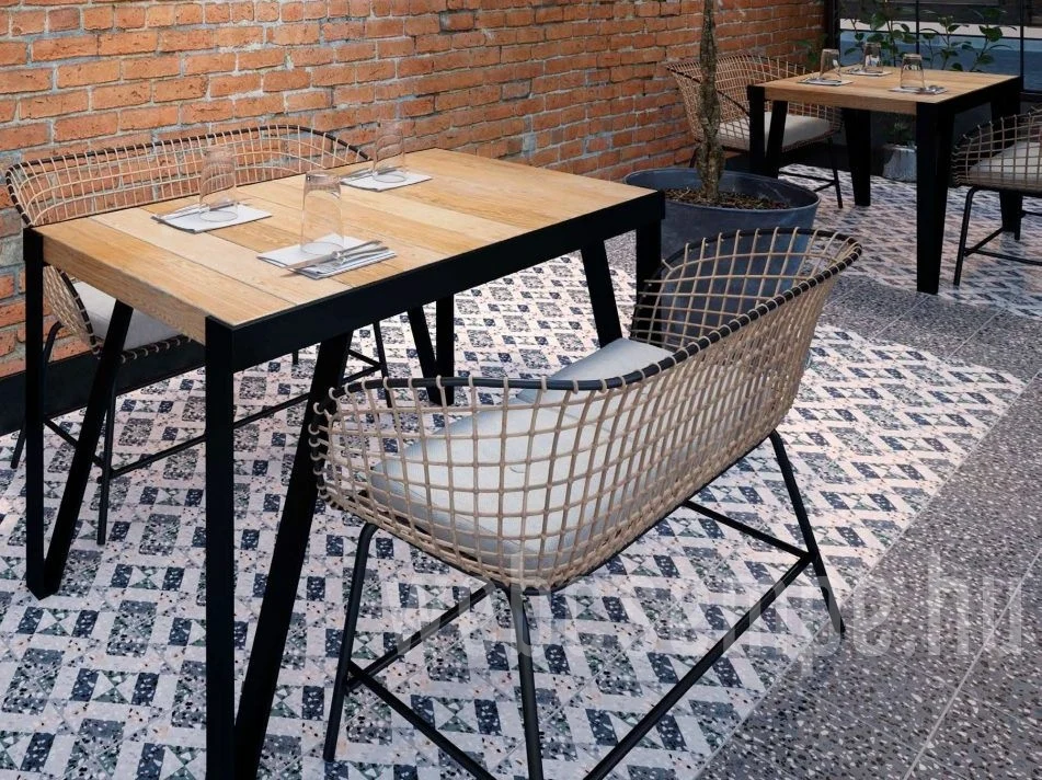 Gresie faianta Ribesalbes Terrazzo Graphite 20x20 cm