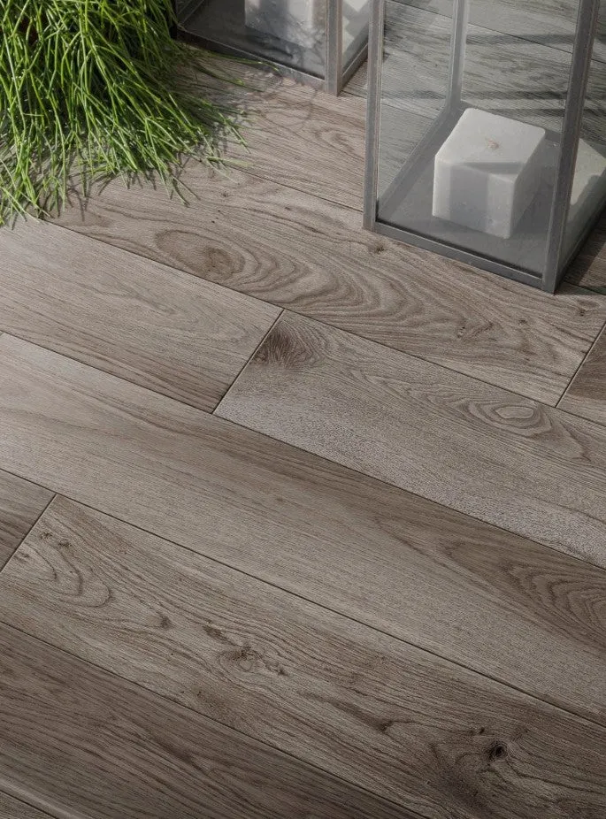 Gresie interior gri 20x120 cm, Marazzi Treverkmore Fume