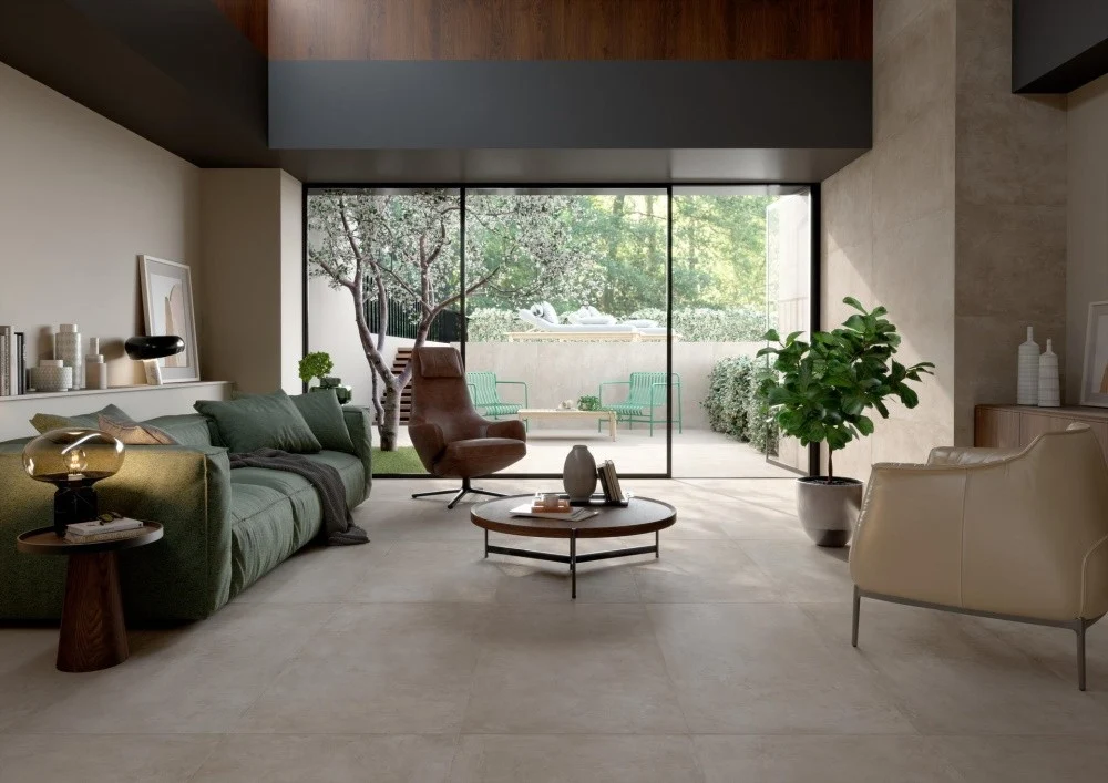 Gresie interior portelanata rectificata bej 60x120 cm, Marazzi Puro Plaza Beige