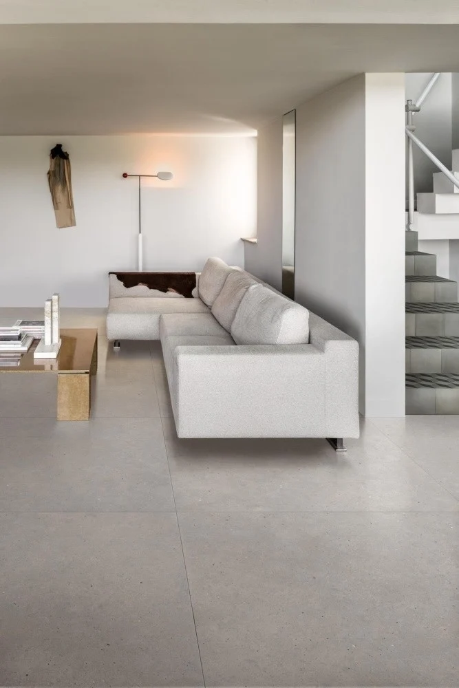 Gresie interior portelanata rectificata gri 120x120 cm, Marazzi Mystone Moon White
