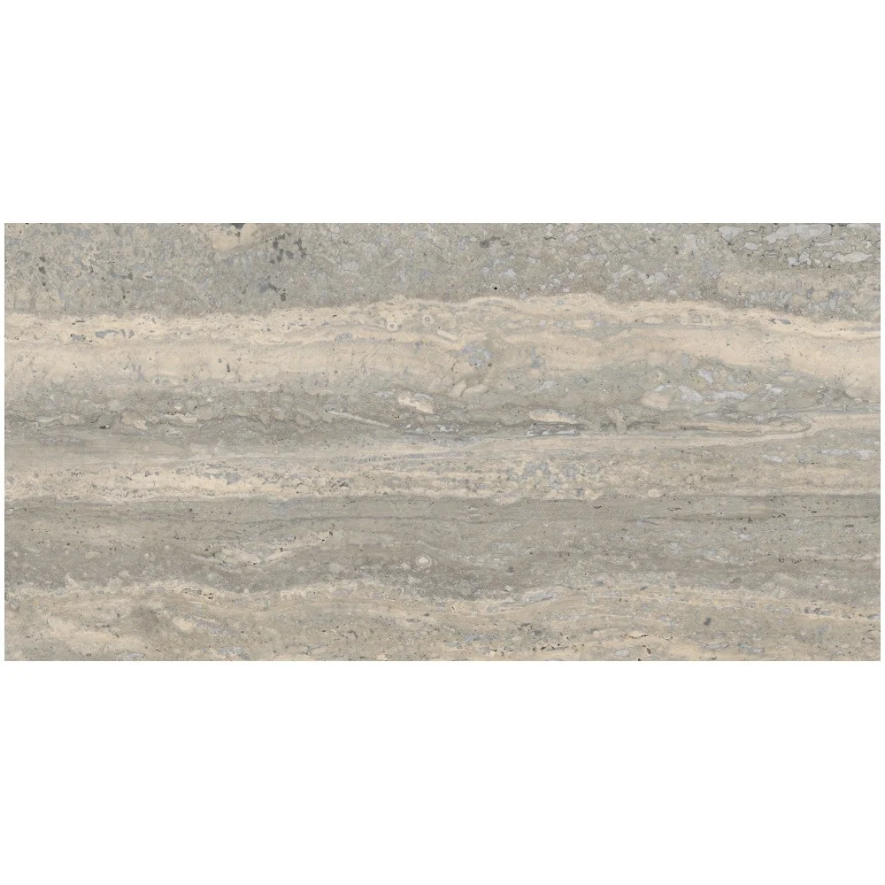 Gresie interior portelanata rectificata gri 30x60 cm, Marazzi Mystone Travertino Silver