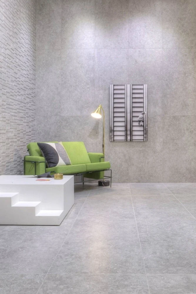 Gresie interior portelanata rectificata gri 60x120 cm, Marazzi Mystone Bluestone Piombo