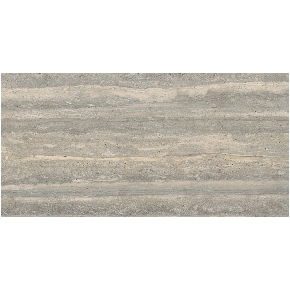 Gresie interior portelanata rectificata gri 60x120 cm, Marazzi Mystone Travertino Silver Lux