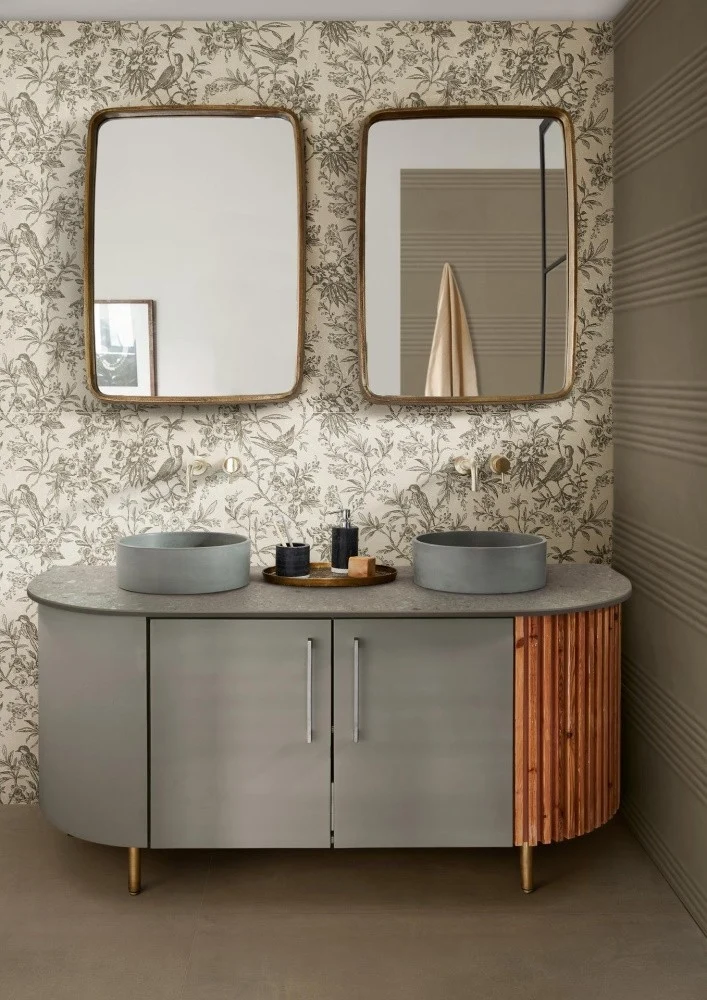Gresie interior portelanata rectificata maro 60x120 cm, Marazzi Cementum Olive