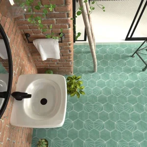 Gresie Ribesalbes Scandinavian Hex Aqua 15x17.3 cm