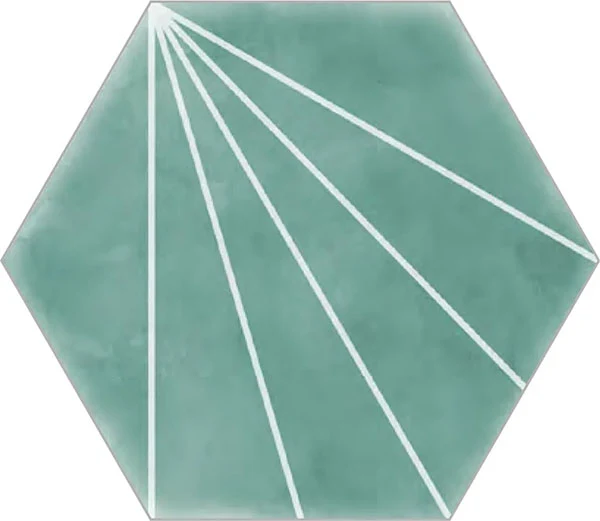 Gresie Ribesalbes Scandinavian Hex Aqua Decor 15x17.3 cm