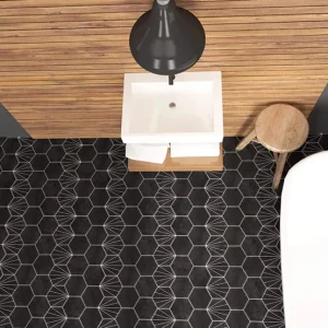 Gresie Ribesalbes Scandinavian Hex Black 15x17.3 cm