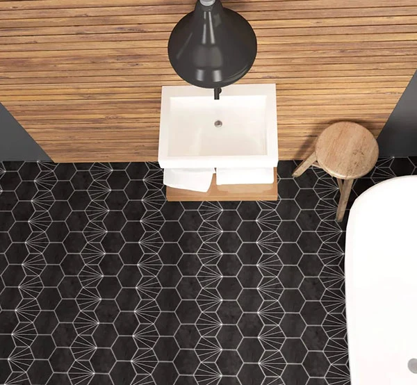 Gresie Ribesalbes Scandinavian Hex Black 15x17.3 cm