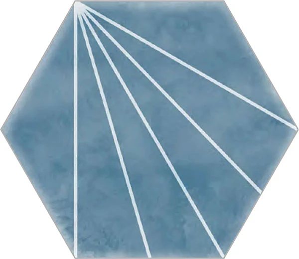 Gresie Ribesalbes Scandinavian Hex Cyan Decor 15x17.3 cm