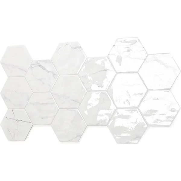 Gresie Ribesalbes Shaped Marble Carrara Hex Matt 15x17,3 cm