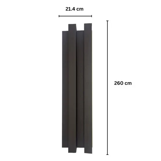 Panou decorativ riflaj WPC, montaj rapid, rezistenta ridicata, Naimeed D7519, 260x21.4x6cm, maro