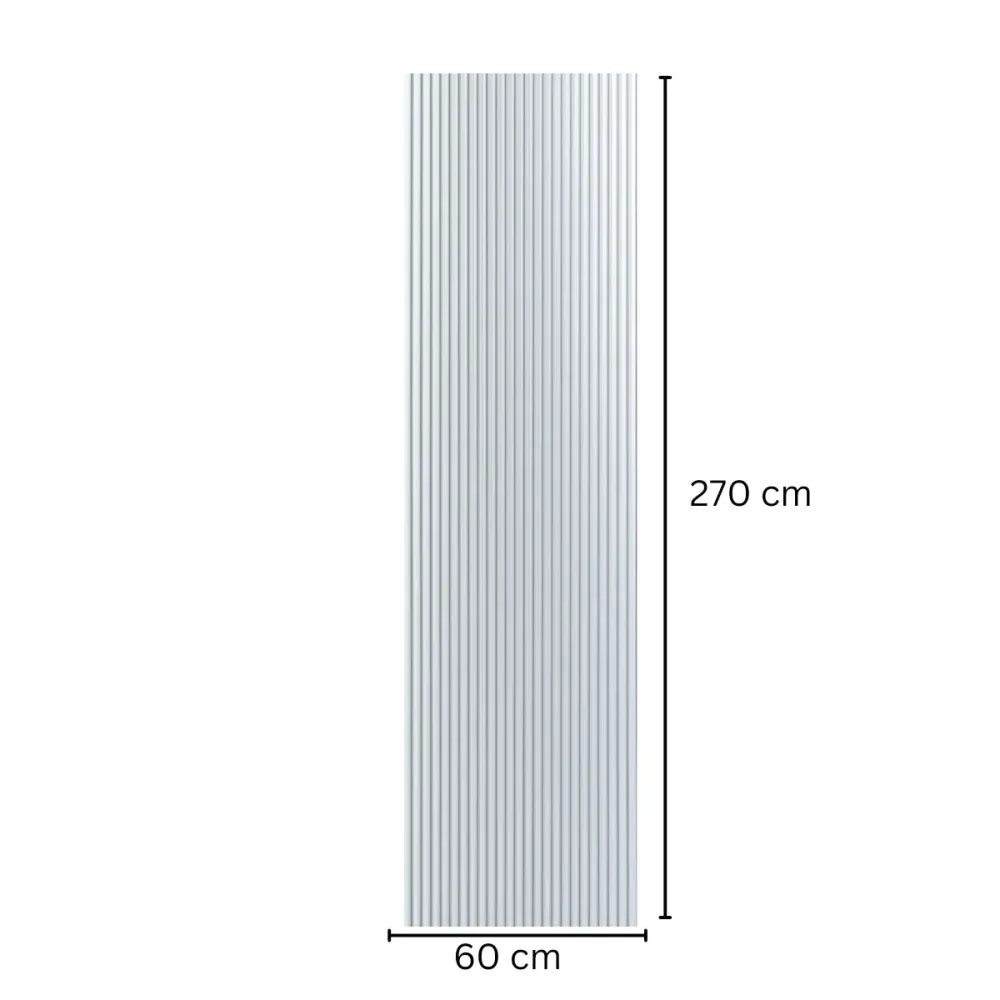 Panou riflaj MDF flexibil, Naimeed D7837, finisaj decorativ melaminat, 270x60x1.2cm, Argintiu
