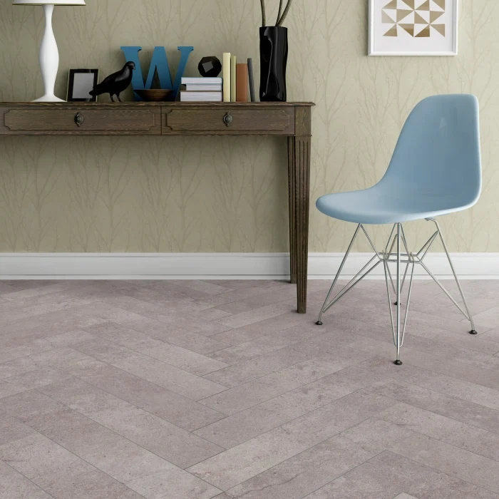 Parchet laminat Kronotex HERRINGBONE D4739 Pesaro Concrete 665x133x8 mm
