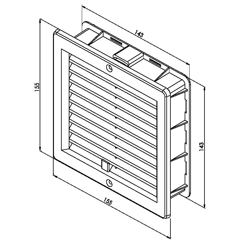 Rama de aerisire cu obloane reglabile HACO VM U-150 x 150 mm