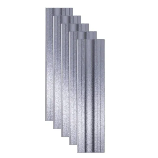 Set 5 panouri decorative, riflaj WPC, Naimeed D6228, 260x18x1.8cm, Gri metalizat