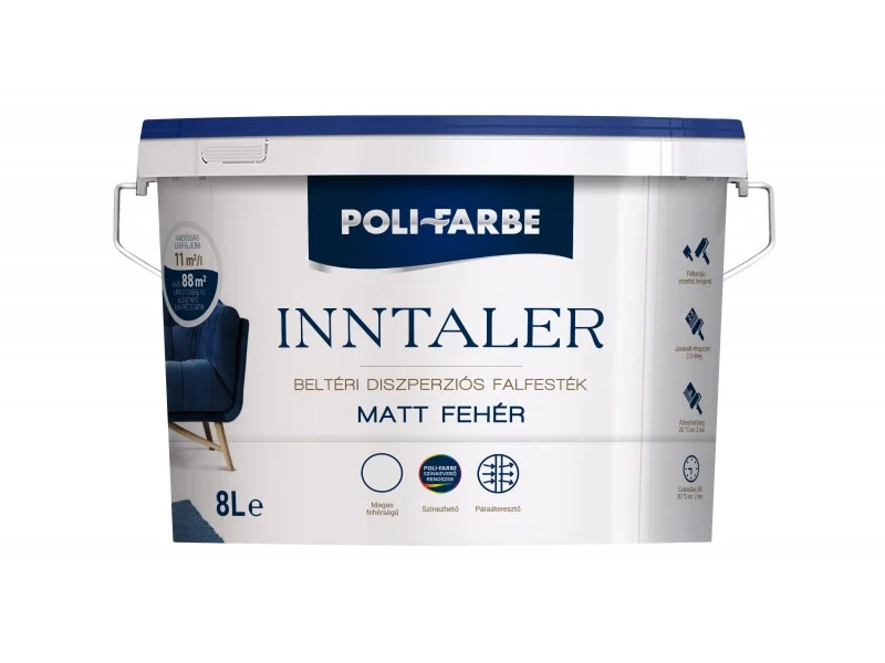 Vopsea lavabila Polifarbe Inntaler pentru interior 8 L mat