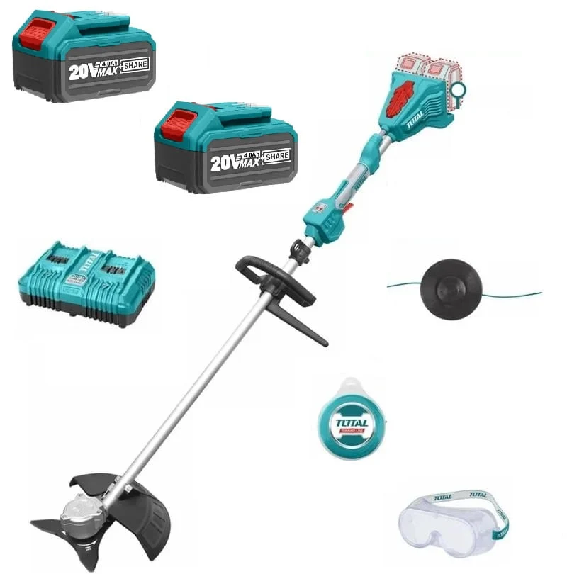 Motocoasa LI-ION si trimmer TOTAL - 40V INCLUDE 2 BATERII, 1 INCARCATOR
