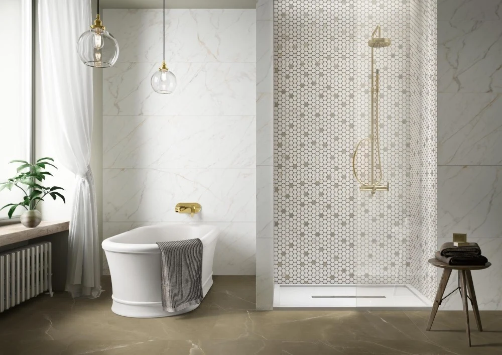 Mozaic 31x31 cm, Marazzi Magnifica Calacatta Gold Circle
