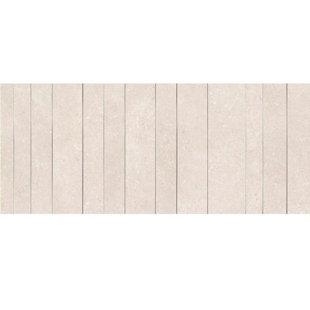 Mozaic 60x180 cm, Marazzi Magnifica Limestone Sand Strip Metal Insert