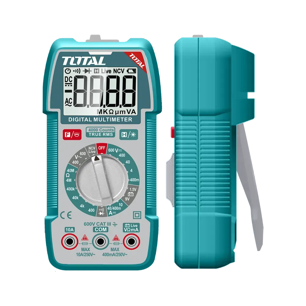 Multimetru digital TOTAL – True RMS 4000 count, NCV, test baterie, lanterna integrata