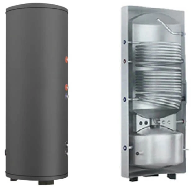 Boiler ATLAS 200L cu 2 serpentine marite (2.15 -- 0.9 mp) pt pompa de caldura cu puffer integrat 70 litri Atlas ATL-200/70...